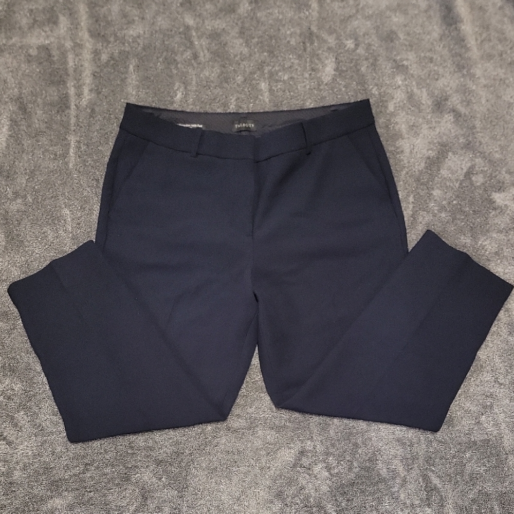 Talbots Curvy Hampshire Ankle Pants Navy Blue 14 Petite